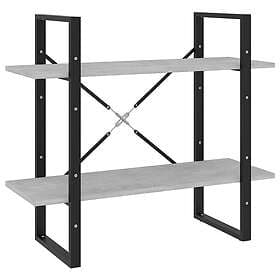 vidaXL Bokhylla 2 hyllor betonggrå 80x30x70 cm konstruerat trä 806451