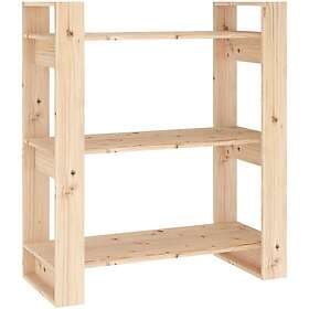 vidaXL Bokhylla/rumsavdelare 80x35x91 cm massiv furu 813899
