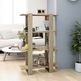 vidaXL Bokhylla/rumsavdelare sonoma-ek 80x30x123.5 cm 811577