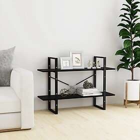 vidaXL Bokhylla 2 hyllplan svart 100x30x70 cm massiv furu 806476