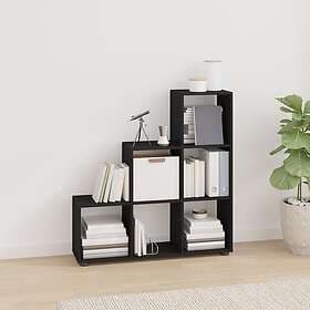 vidaXL Bokhylla trappformad Svart 107 cm konstruerat trä 342603