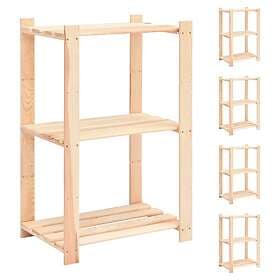 vidaXL Storage Shelf 3 Shelves 5 60x38x90cm Solid Pine 150kg 3051123