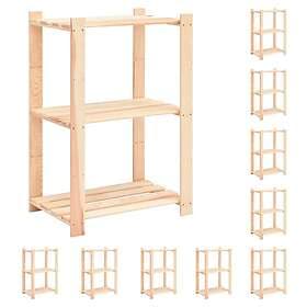 vidaXL Storage Shelf 3 Shelves 60x38x90cm Solid Pine 150kg 3051124