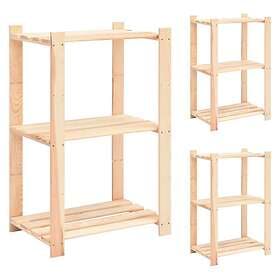 vidaXL Storage Shelf 3 Shelves 60x38x90cm Solid Pine 150kg 3051122