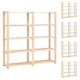 vidaXL Storage Shelf 5 Shelves 170x38x170cm Solid Pine 500kg 3051111