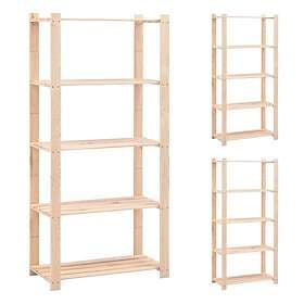 vidaXL Storage Shelf 5 Shelves 80x38x170cm Solid Pine 250kg 3051114