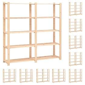 vidaXL Storage Shelf 5 Shelves 10 pcs 170x38x170 cm Solid Pine 500kg 3051112