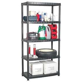 vidaXL Storage Shelf 5 Shelves Black 91.5x45.7x185cm Plastic 147686