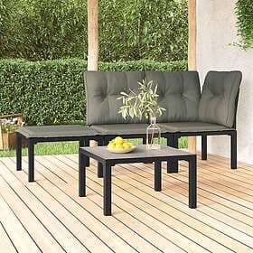 vidaXL Lounge Table 55x55x31 cm Gray DPC and Steel 362800