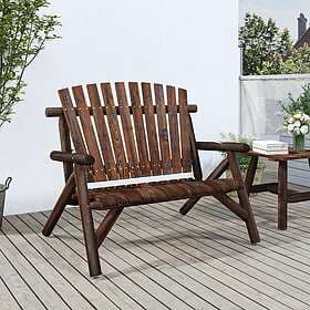 vidaXL Trädgårdsbench 2-sits 119x85x98 cm massivt granträ 363348