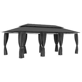 vidaXL Paviljong med draperier 600x298x270 cm antracit 47966