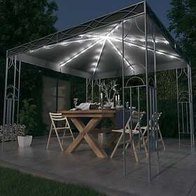 vidaXL Paviljong med ljusslinga LED 300x300 cm antracit 3070339