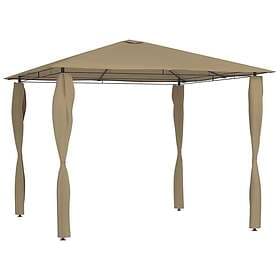 vidaXL Paviljong med stolpar 3x3x2.6 m taupe 160g/m² 313606