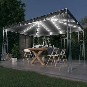 vidaXL Paviljong med ljusslinga LED 400x300 cm antracit 3070341