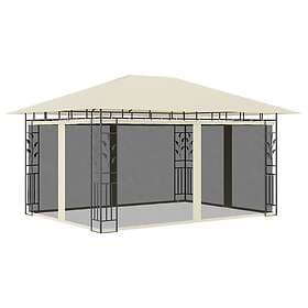 vidaXL Pavilion with mosquito net 4x3m cream white 180g/m²