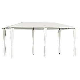 vidaXL Paviljong med stolpar 3x6x2.6 m gräddvit 160g/m² 313617