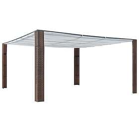 vidaXL Paviljong med tak konstrotting 400x400x200 cm brun och gräddvit 44817