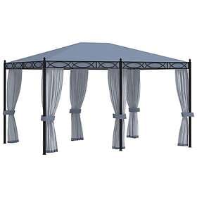 vidaXL Pavilion with mosquito nets 3x4 m anthracite steel