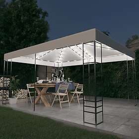 vidaXL Paviljong med ljusslinga LED 4x3x2.7 m vit 3070307