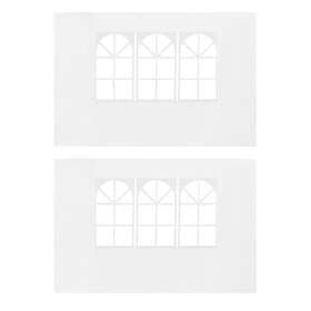 vidaXL Side Walls for Party Tent 2 pcs with Windows PE White 45113