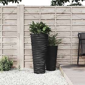 vidaXL Blomkruka avtagbar insida antracit 18/45l PP räfflad 364690