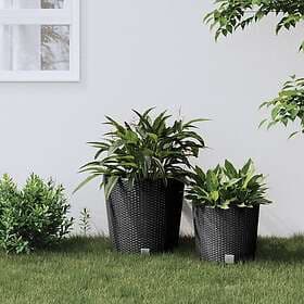 vidaXL Blomkruka med avtagbar insida antracit 35/37.5l PP-rotting 364686