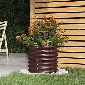 vidaXL Planteringskruka pulverlackerat stål 40x40x36 cm brun 318845