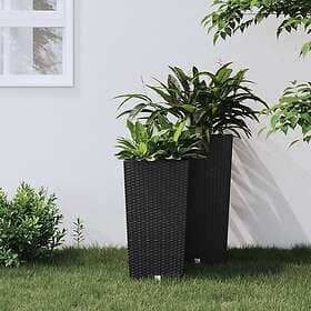 vidaXL Blomkruka med avtagbar insida antracit 11/26.5l PP-rotting 364673
