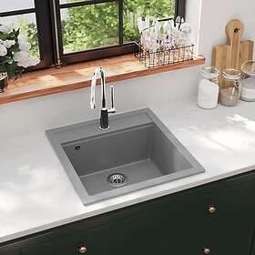 vidaXL Kitchen Sink Granite Single Grey 142949