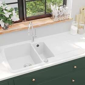 vidaXL Diskho granit dubbel vit 144855
