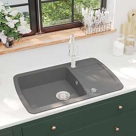 vidaXL 142945 Single Granite Sink (Grey)