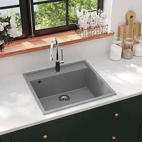 vidaXL 147062 Sink with Overflow Grey Granite
