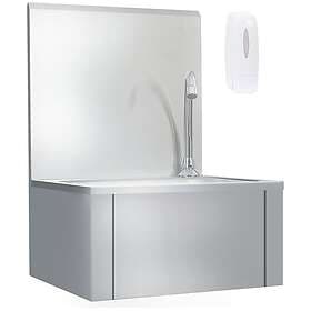 vidaXL Handfat med kran och tvålpump rostfritt stål 51114