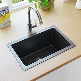 vidaXL 145082 Handmade Sink Black Stainless Steel