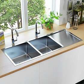 vidaXL Handgjord Kitchen Sink Stainless Steel 145081