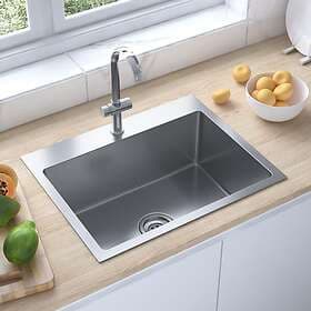 vidaXL Handgjord Kitchen Sink Stainless Steel 51510