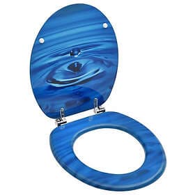 vidaXL Toalettsits MDF Water Drops (Blue)