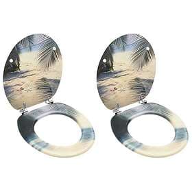 vidaXL Toalettsitsar med lock 2 st MDF strand 3056410
