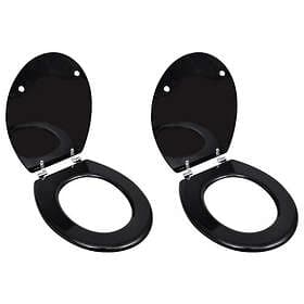 vidaXL Toalettsitsar med lock 2 st MDF svart 275908
