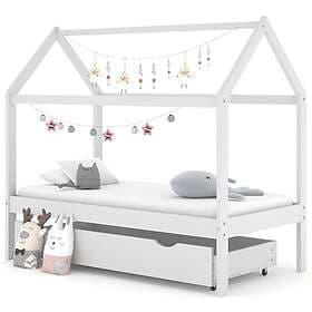 vidaXL Med Låda Vit Massiv Furu 80X160 Cm Travel Cotar