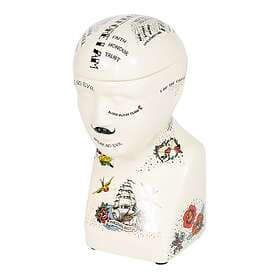 Head Ceramic Phrenology Storage Small