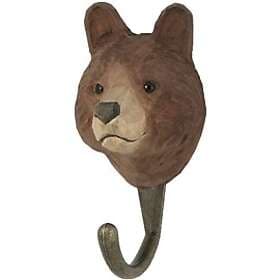 Wildlife Garden Brown Bear Hand-carved Hook