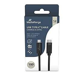 MediaRange USB-C Lade-/Datenkabel USB 3.1 10Gbit/s 1.2m sw