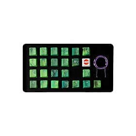 Tai-Hao 23-key Gummi Keycap-set Backlit Mark II Green Camo