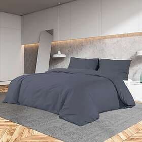 vidaXL Bedset antracit 200x200 cm bomull 136082