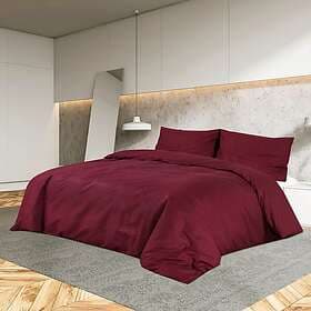 vidaXL Bedset vinröd 225x220 cm lätt mikrofiber 136044