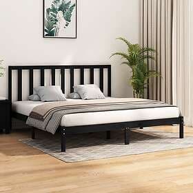 vidaXL Bed Frame svart massiv furu 200x200 cm 3105184