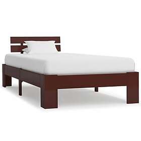 vidaXL Bed Frame mörkbrun massiv furu 100x200 cm 283173