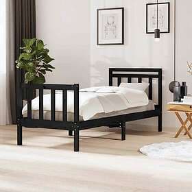 vidaXL Bed Frame svart massivt trä 75x190 cm 2FT6 liten enkelsäng 3100683