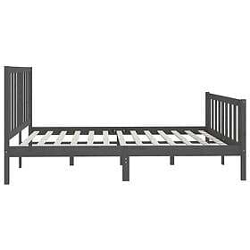 vidaXL Bed Frame grå massivt trä 200x200 cm 3106855
